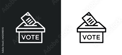 voting icon isolated in white and black colors. voting outline vector icon from political collection for web, mobile apps and ui.