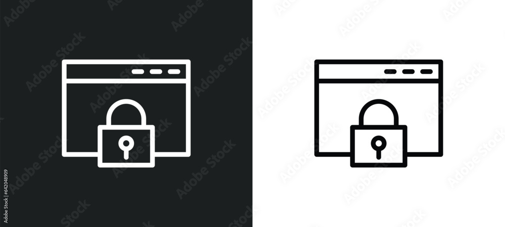 secured network icon isolated in white and black colors. secured network outline vector icon from programming collection for web, mobile apps and ui. secured network icon isolated in white and black colors. secured network outline vector icon from programming collection for web, mobile apps and ui.