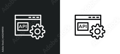 api icon isolated in white and black colors. api outline vector icon from programming collection for web, mobile apps and ui. photo