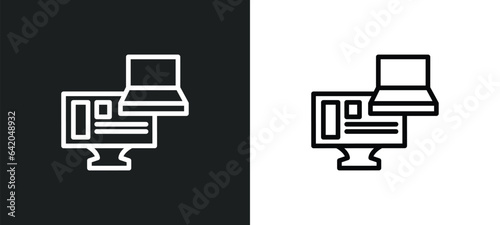 adaptive layout icon isolated in white and black colors. adaptive layout outline vector icon from programming collection for web, mobile apps and ui.