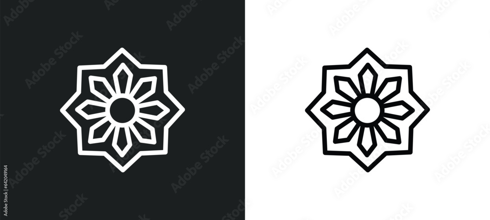 arabic art icon isolated in white and black colors. arabic art outline vector icon from religion collection for web, mobile apps and ui. arabic art icon isolated in white and black colors. arabic art outline vector icon from religion collection for web, mobile apps and ui.