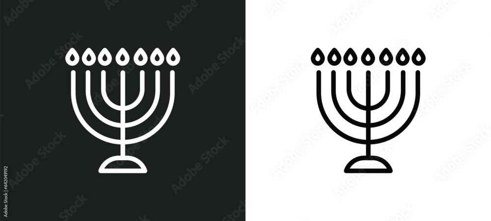 big menorah icon isolated in white and black colors. big menorah outline vector icon from religion collection for web, mobile apps and ui. big menorah icon isolated in white and black colors. big menorah outline vector icon from religion collection for web, mobile apps and ui.