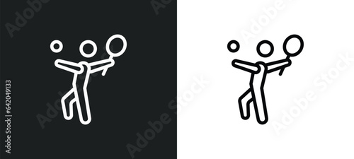 people playing squash icon isolated in white and black colors. people playing squash outline vector icon from recreational games collection for web, mobile apps and ui.