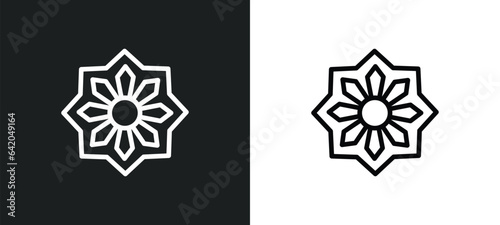 arabic art icon isolated in white and black colors. arabic art outline vector icon from religion collection for web, mobile apps and ui.