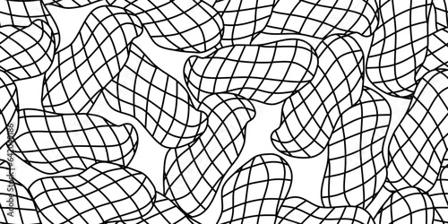 black white pile of peanuts seamless pattern