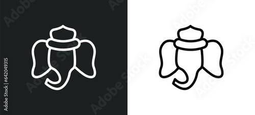 ganesha icon isolated in white and black colors. ganesha outline vector icon from religion collection for web, mobile apps and ui.