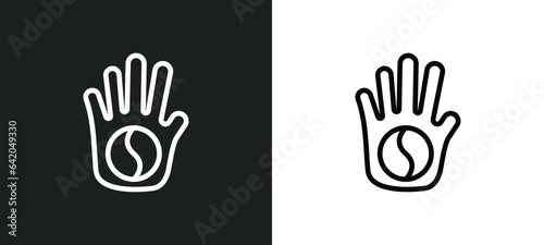 karma icon isolated in white and black colors. karma outline vector icon from religion collection for web, mobile apps and ui.