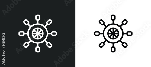 dharma icon isolated in white and black colors. dharma outline vector icon from religion collection for web, mobile apps and ui.