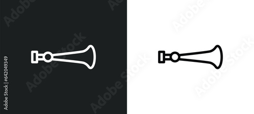 shehnai icon isolated in white and black colors. shehnai outline vector icon from religion collection for web, mobile apps and ui. photo