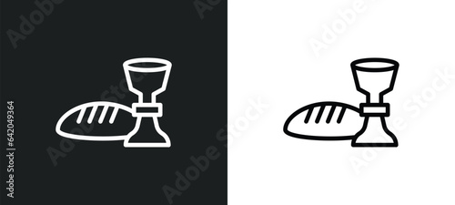communion icon isolated in white and black colors. communion outline vector icon from religion collection for web, mobile apps and ui.