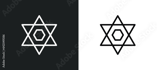 hebrew icon isolated in white and black colors. hebrew outline vector icon from religion collection for web, mobile apps and ui.