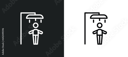 islamic ghusl icon isolated in white and black colors. islamic ghusl outline vector icon from religion collection for web, mobile apps and ui.