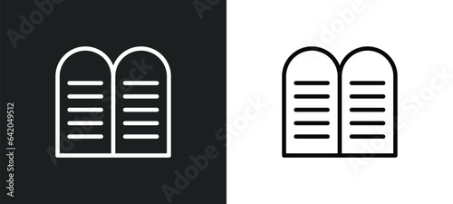 commandments icon isolated in white and black colors. commandments outline vector icon from religion collection for web, mobile apps and ui.
