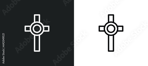 catholicism icon isolated in white and black colors. catholicism outline vector icon from religion collection for web, mobile apps and ui.