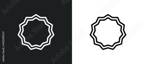bahai icon isolated in white and black colors. bahai outline vector icon from religion collection for web, mobile apps and ui.
