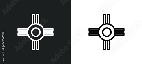 native american sun icon isolated in white and black colors. native american sun outline vector icon from religion collection for web, mobile apps and ui.