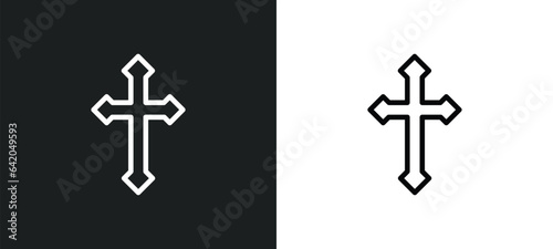christian icon isolated in white and black colors. christian outline vector icon from religion collection for web, mobile apps and ui.