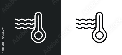 hyperthermia icon isolated in white and black colors. hyperthermia outline vector icon from sauna collection for web, mobile apps and ui.