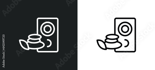 sound stimulation icon isolated in white and black colors. sound stimulation outline vector icon from sauna collection for web, mobile apps and ui.