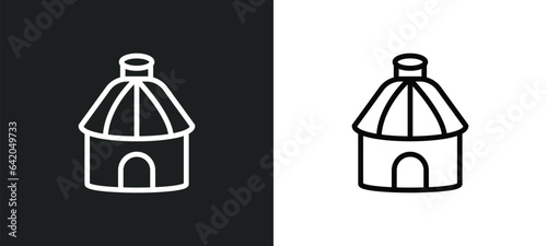 yurt icon isolated in white and black colors. yurt outline vector icon from sauna collection for web, mobile apps and ui.