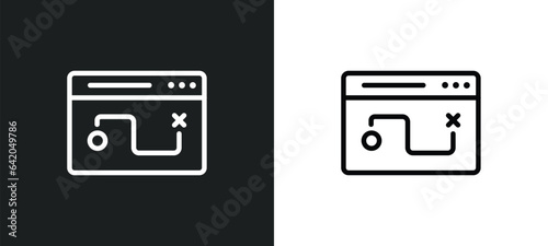 tactical icon isolated in white and black colors. tactical outline vector icon from seo & web collection for web, mobile apps and ui.