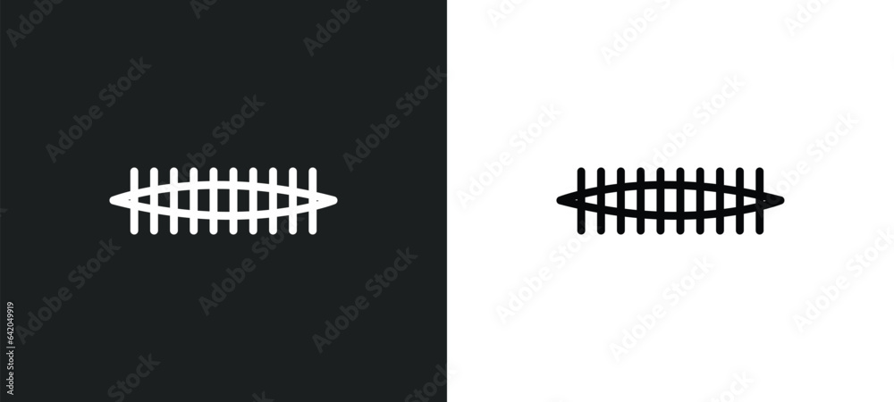 suture icon isolated in white and black colors. suture outline vector icon from sew collection for web, mobile apps and ui.