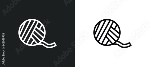 wool ball icon isolated in white and black colors. wool ball outline vector icon from sew collection for web, mobile apps and ui.