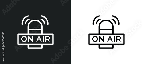 on air icon isolated in white and black colors. on air outline vector icon from signaling collection for web, mobile apps and ui.