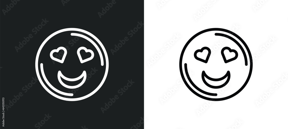 love smile icon isolated in white and black colors. love smile outline vector icon from smileys collection for web, mobile apps and ui.
