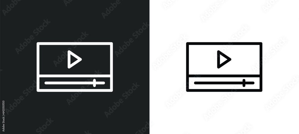 video player icon isolated in white and black colors. video player outline vector icon from social media marketing collection for web, mobile apps and ui. video player icon isolated in white and black colors. video player outline vector icon from social media marketing collection for web, mobile apps and ui.