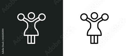 cheerleader icon isolated in white and black colors. cheerleader outline vector icon from smileys collection for web, mobile apps and ui.