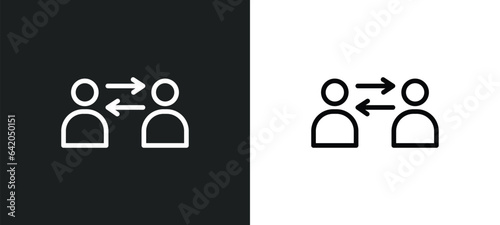 partner icon isolated in white and black colors. partner outline vector icon from social media marketing collection for web, mobile apps and ui.