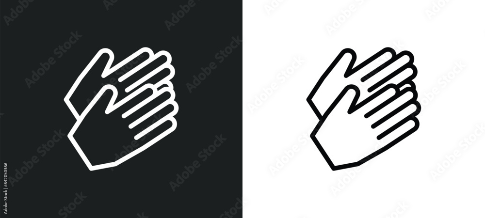 clap icon isolated in white and black colors. clap outline vector icon from startup stategy and collection for web, mobile apps and ui. clap icon isolated in white and black colors. clap outline vector icon from startup stategy and collection for web, mobile apps and ui.