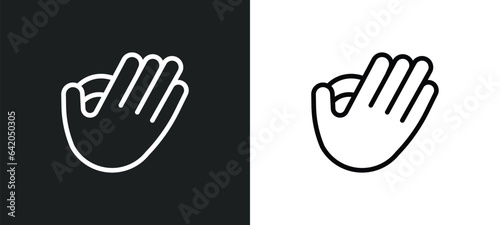 baseball glove icon isolated in white and black colors. baseball glove outline vector icon from sport collection for web, mobile apps and ui.