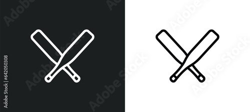 baseball bat icon isolated in white and black colors. baseball bat outline vector icon from sport collection for web, mobile apps and ui.