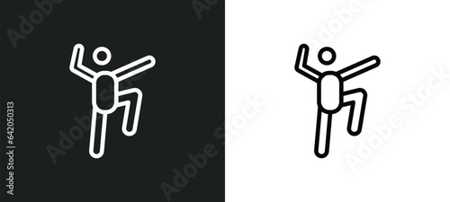 kung fu icon isolated in white and black colors. kung fu outline vector icon from sport collection for web, mobile apps and ui.