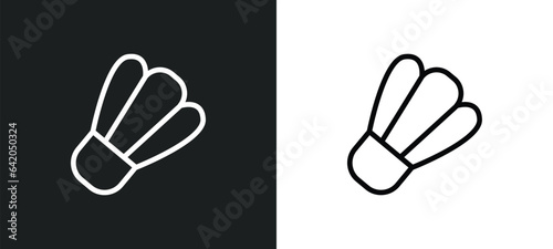 shuttlecock icon isolated in white and black colors. shuttlecock outline vector icon from sport collection for web, mobile apps and ui.