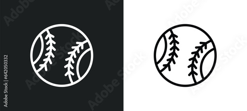softball icon isolated in white and black colors. softball outline vector icon from sport collection for web, mobile apps and ui.