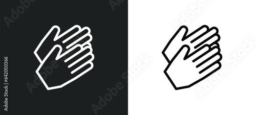 clap icon isolated in white and black colors. clap outline vector icon from startup stategy and collection for web, mobile apps and ui.