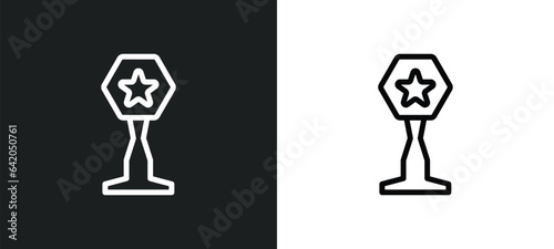 celebrity icon isolated in white and black colors. celebrity outline vector icon from success collection for web, mobile apps and ui.