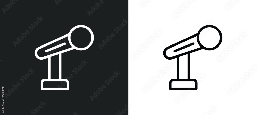 microphone voice icon isolated in white and black colors. microphone voice outline vector icon from technology collection for web, mobile apps and ui.