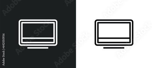 big tv icon isolated in white and black colors. big tv outline vector icon from technology collection for web, mobile apps and ui.