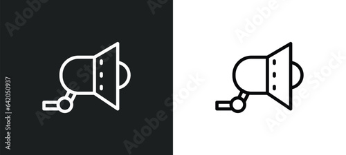 cinema light with cable icon isolated in white and black colors. cinema light with cable outline vector icon from technology collection for web, mobile apps and ui.
