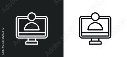 telemarketing icon isolated in white and black colors. telemarketing outline vector icon from technology collection for web, mobile apps and ui.