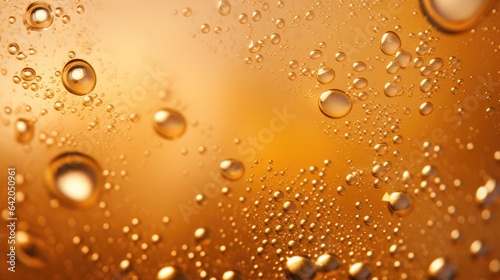 Fresh beer bubbles background, texture with free space for text