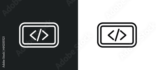 embedding icon isolated in white and black colors. embedding outline vector icon from technology collection for web, mobile apps and ui.