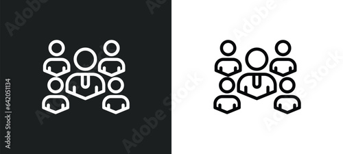 leading icon isolated in white and black colors. leading outline vector icon from technology collection for web, mobile apps and ui.