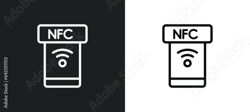 near field communication icon isolated in white and black colors. near field communication outline vector icon from technology collection for web, mobile apps and ui.