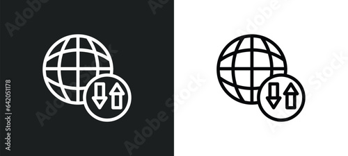 internet traffic icon isolated in white and black colors. internet traffic outline vector icon from technology collection for web, mobile apps and ui.