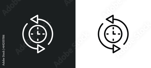 uptime and downtime icon isolated in white and black colors. uptime and downtime outline vector icon from technology collection for web, mobile apps ui.